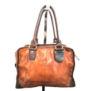 Tough Jeansmith I Think Therefor I Am Large Brown Leather Shoulder Satchel Purse